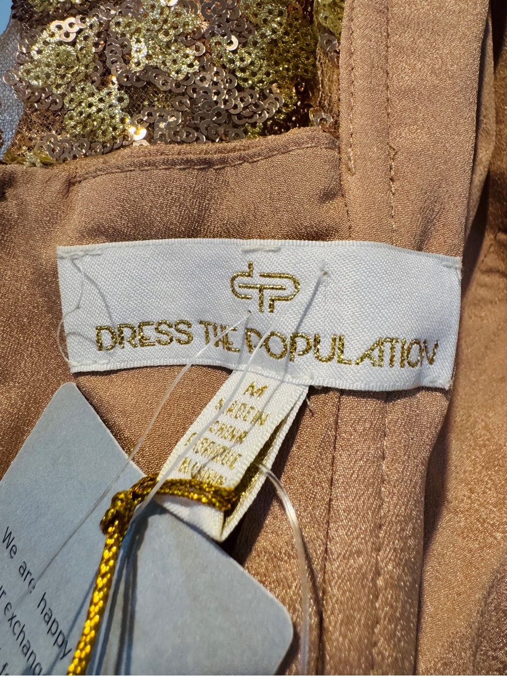 Dress the Population Sequin Blush Gold Dress - Picture 8 of 11